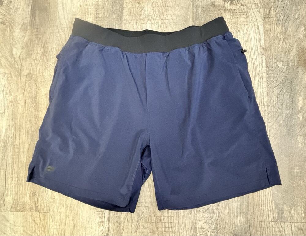 Fabletics Mens The Franchise Shorts XL Navy Athletic Gym Workout Running 7" $65